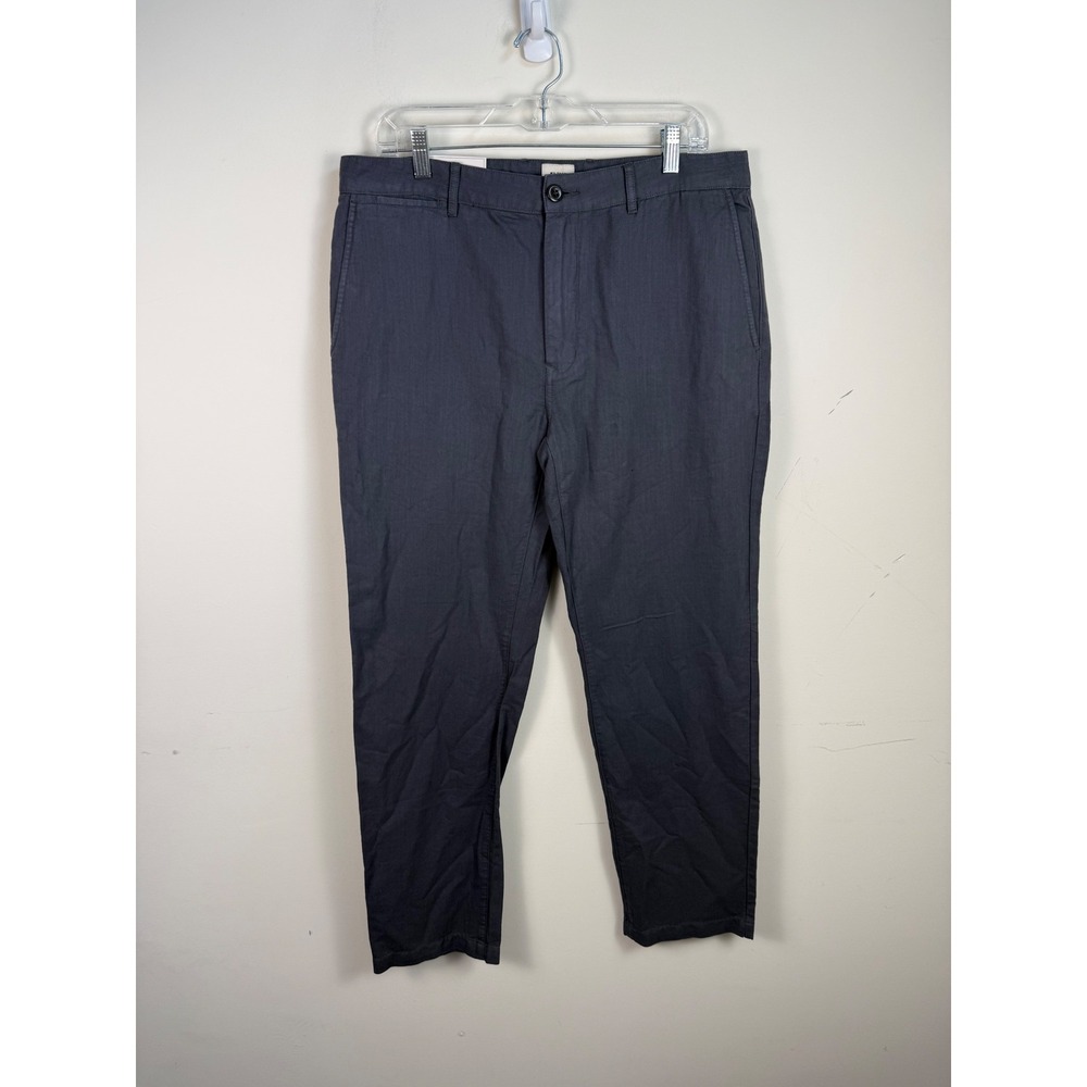 Flint and Tinder Straight Fit Linen Blend Pants Charcoal Grey 34x32 NWT